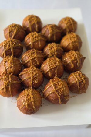 Biscoff drizzled Puff-Puff