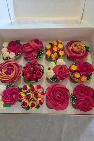 Rose Flower Bouquet Cupcakes