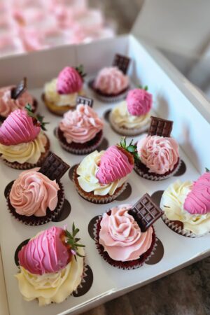 Strawberry & Chocolate Cupcakes